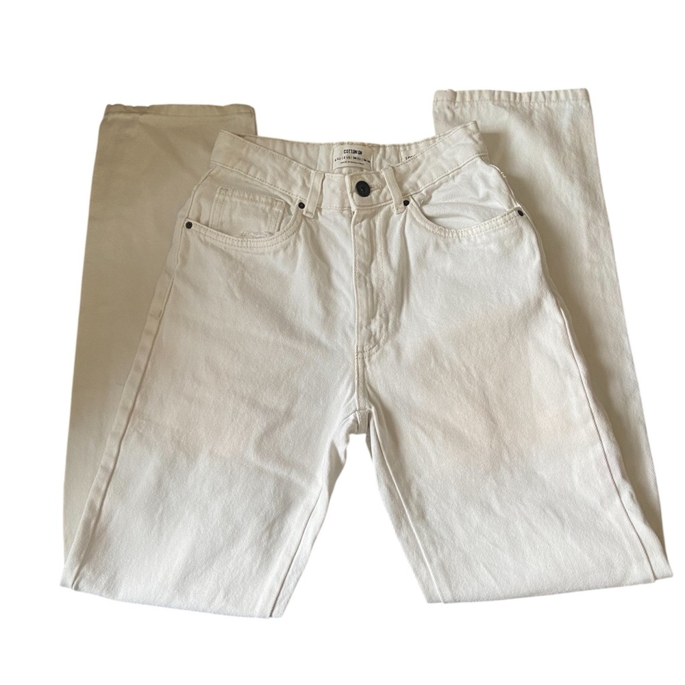 Cotton On White Long Straight Leg Jeans Timeless Design
